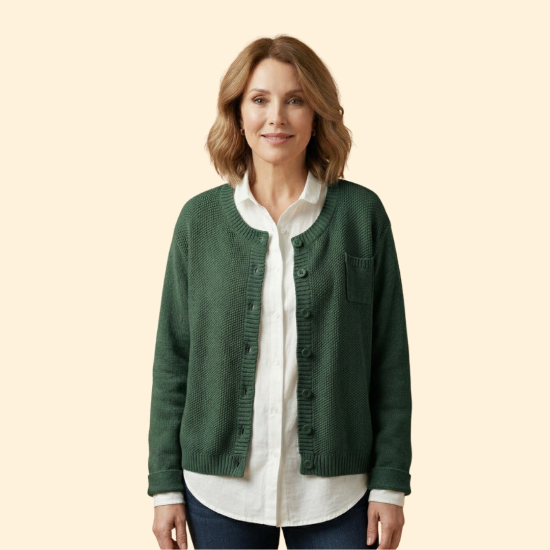 Women's Button Knit Cardigan | Soft Long Sleeve Layering Sweater | Steven & Levon