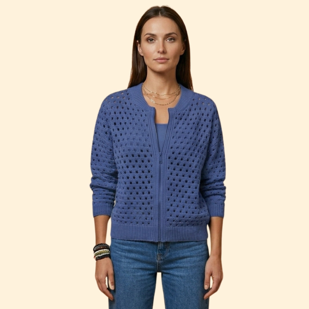 Women's Knit Zip Cardigan | Soft Long Sleeve Casual Sweater | Steven & Levon
