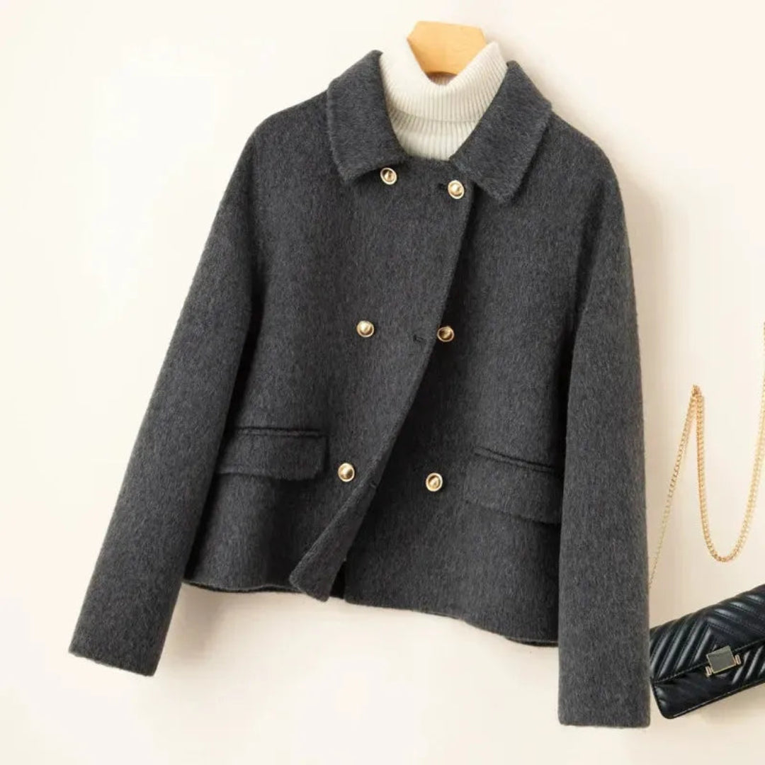 Women's Elegant Wool Coat |Women | Wool Blend | Doll Collar Tailored Winter Outerwear | Steven & Levon