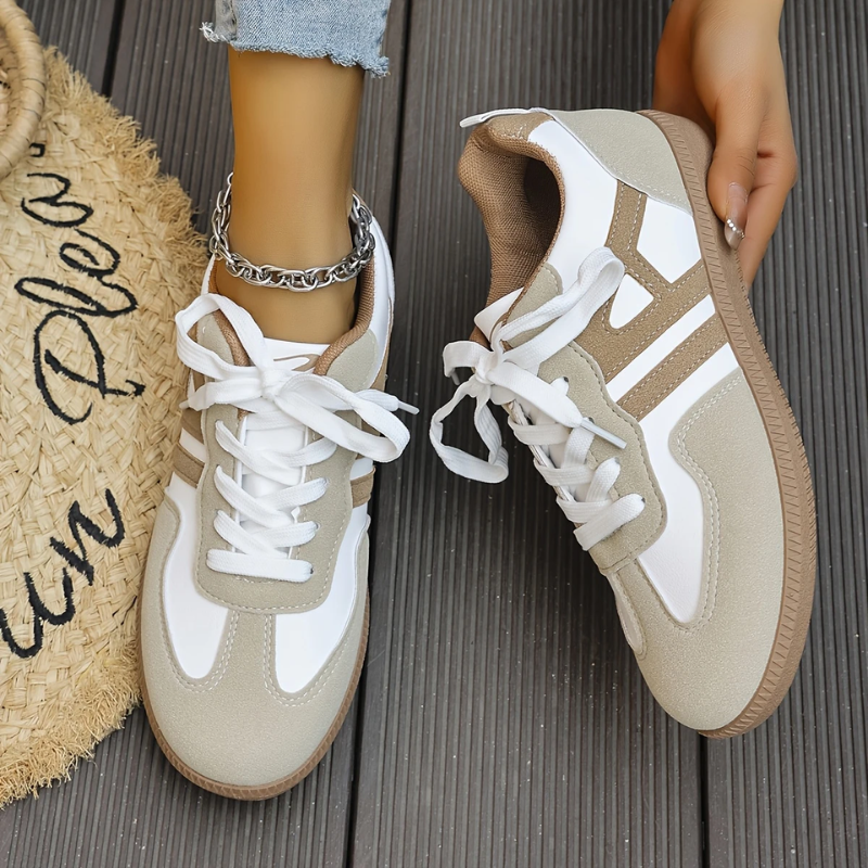 Women's Lace-Up Low-Top Sneakers | Synthetic Leather | Lightweight Comfortable Everyday Casual Shoes | Steven & Levon