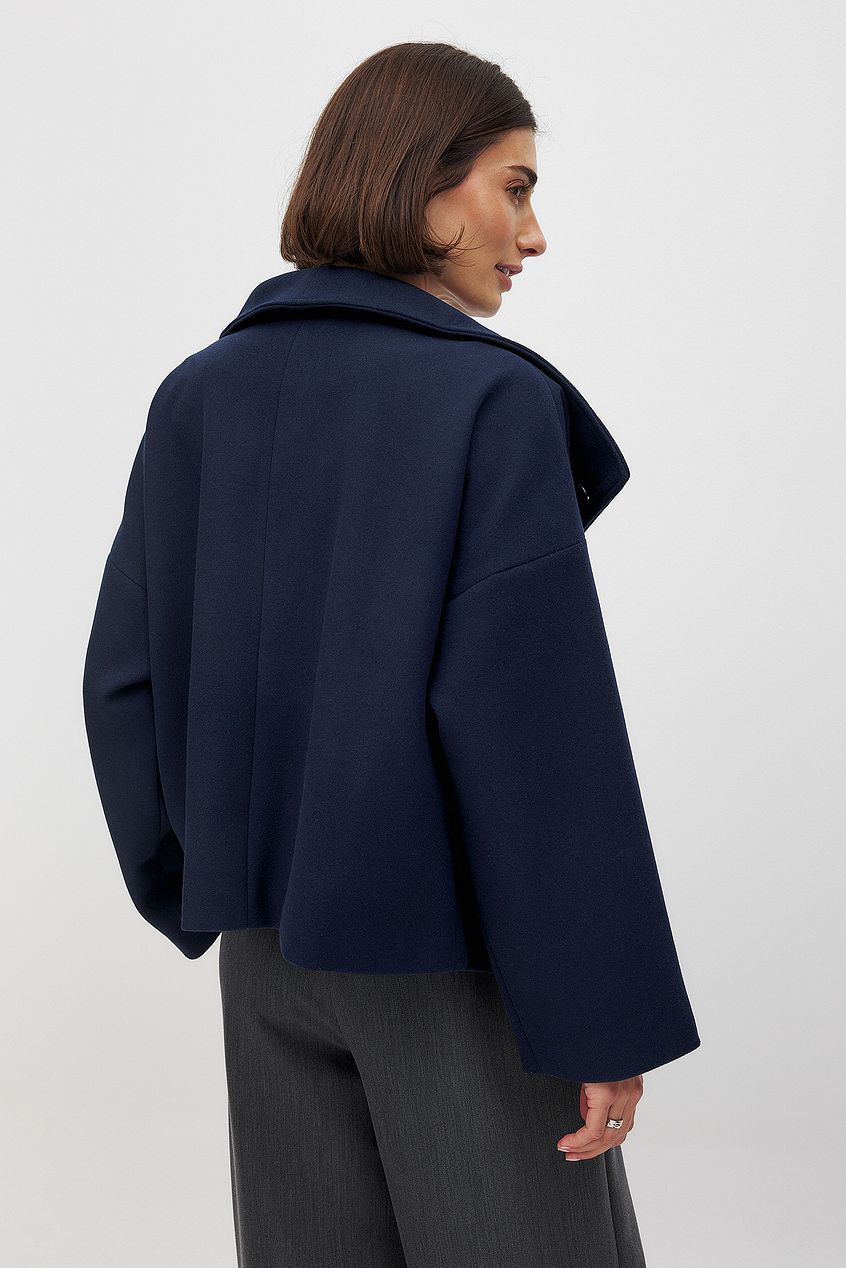Women's Short Wool Jacket | Wool Blend Jacket | Women | Double Snap Closure Regular Fit Autumn Coat | Steven & Levon