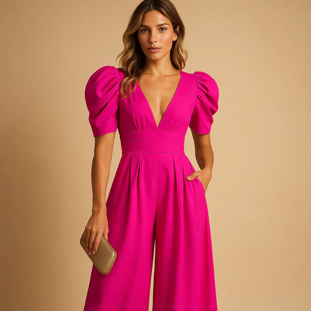 Women's Maxi Jumpsuit | Polyester Blend | Wide Leg | Formal & Evening Wear | Steven & Levon
