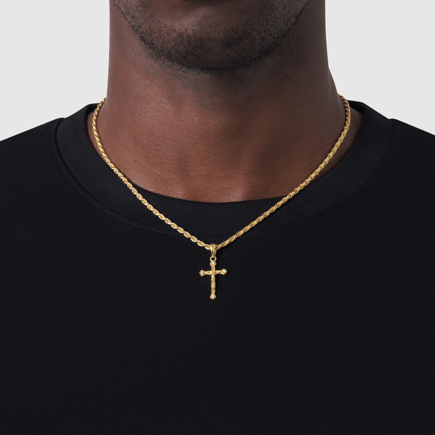 Melted Crucifix Pendant | Men | 18ct Gold Sterling Silver | Religious Design | Statement Necklace | Steven & Levon