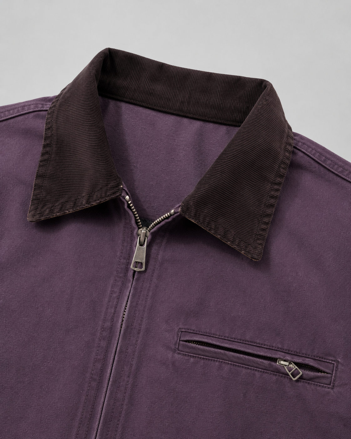 Men's Cotton Canvas Barn Jacket | Corduroy Collar | Button Front | Casual Workwear | Steven & Levon