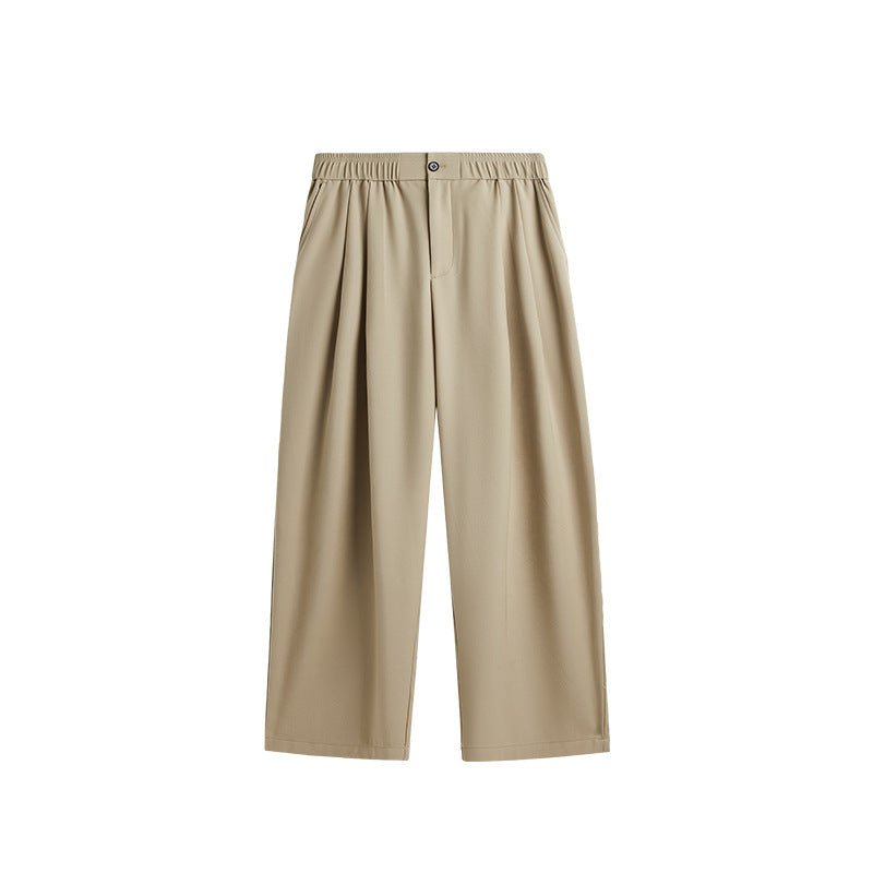 Men's Linen Wide-Leg Drawstring Trousers | Pleated Breathable Casual Pants | Steven & Levon