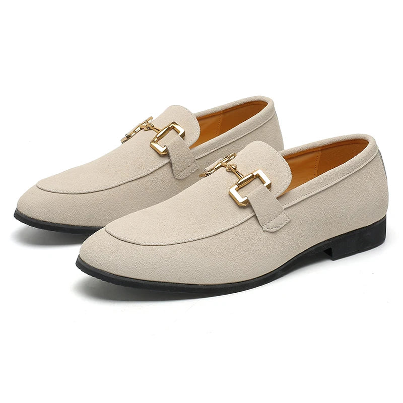 Men’s Slip-On Metal Detail Loafers | Formal Comfort Shoes | Steven & Levon