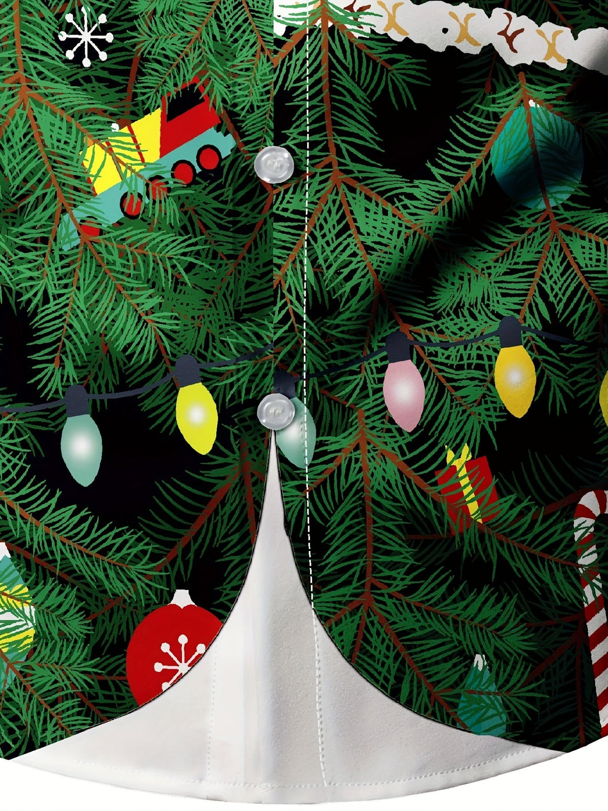 Christmas Tree Print Shirt | Men's Long Sleeve | Festive Holiday Style | Steven & Levon