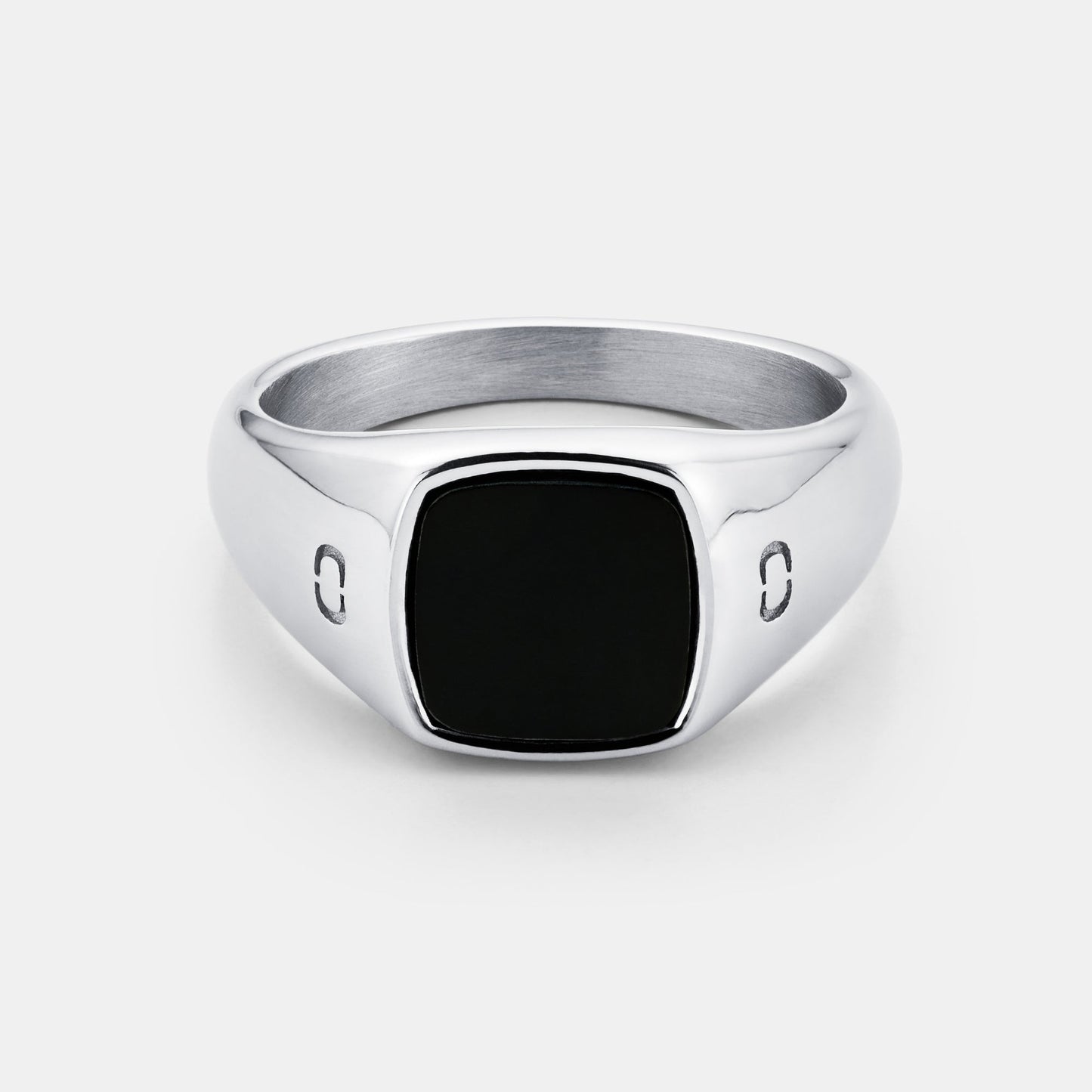 Onyx Signet Ring | Gold or Silver | Men | Stainless Steel | Black Onyx Gemstone | Steven & Levon