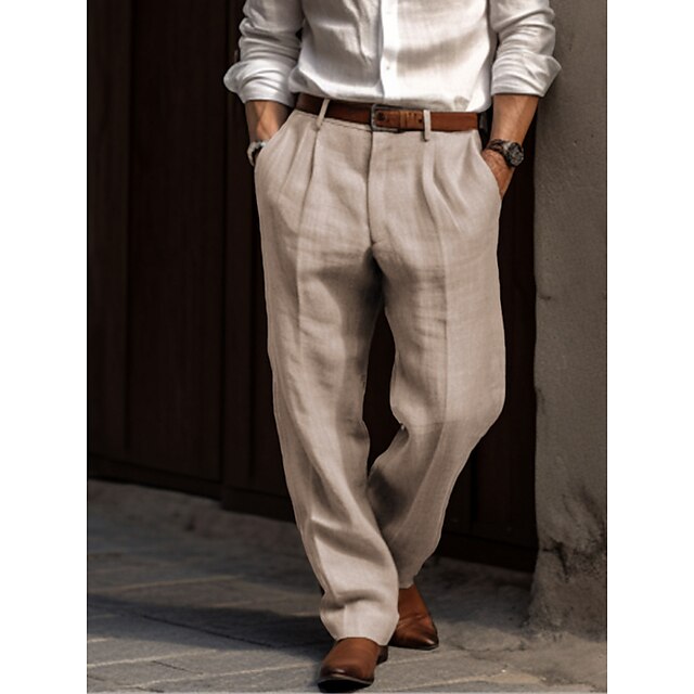 Men's Wide Leg Trousers | Relaxed Fit Cotton Blend Pants | Smart Casual Streetwear | Steven & Levon