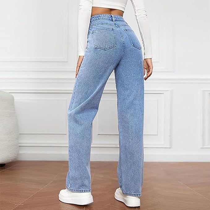 Women's High-Waist Wide-Leg Jeans | Relaxed Fit Denim Pants | Everyday Casual Wear | Steven & Levon