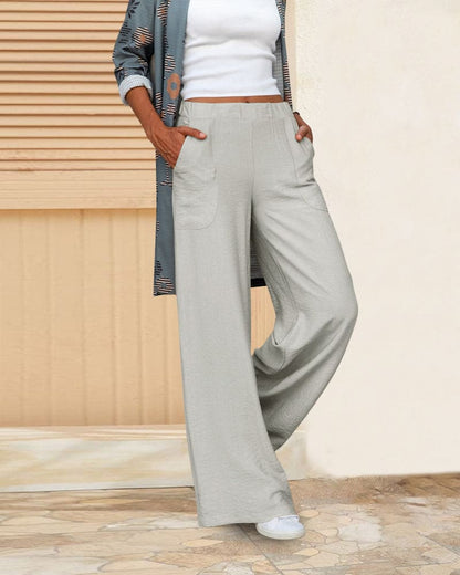 Wide Leg Trousers | Women | Soft Fabric | Elastic Waist | Casual Comfort | Steven & Levon