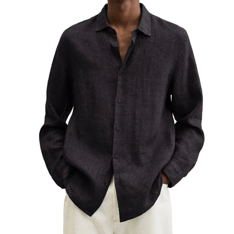 Linen Long Sleeve Shirt | Men | Tailored Fit | Breathable Casual Smart Shirt | Steven & Levon