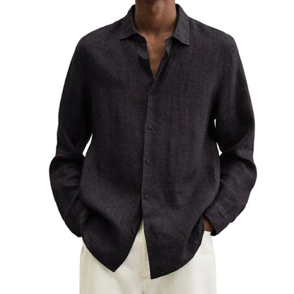 Linen Long Sleeve Shirt | Men | Tailored Fit | Breathable Casual Smart Shirt | Steven & Levon