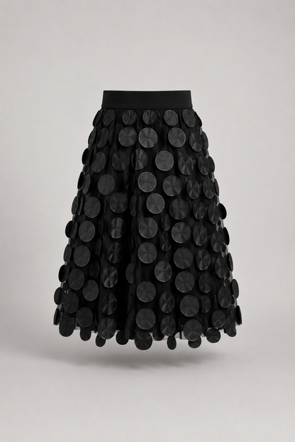 Polka Dot Maxi Skirt | Women | High-Waisted | Flowy A-Line | Elegant Everyday Skirt | Steven & Levon