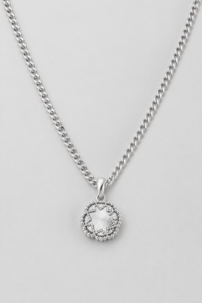 Silver Clover Pendant | Men | Stainless Steel | Four Leaf Design | Gift Jewellery | Steven & Levon