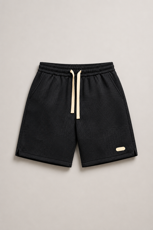 Men's Textured Drawstring Shorts | Textured Fabric | Relaxed Fit Casual Shorts | Steven & Levon