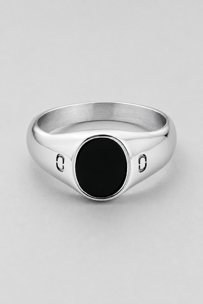 Oval Stone Ring | Gold or Silver | Unisex | Stainless Steel | Oval Gemstone | Classic Style | Steven & Levon