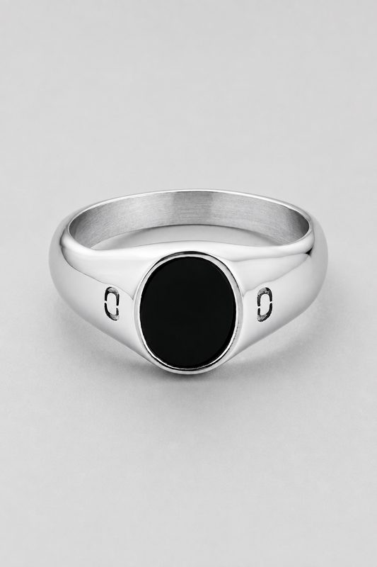 Oval Stone Ring | Gold or Silver | Unisex | Stainless Steel | Oval Gemstone | Classic Style | Steven & Levon