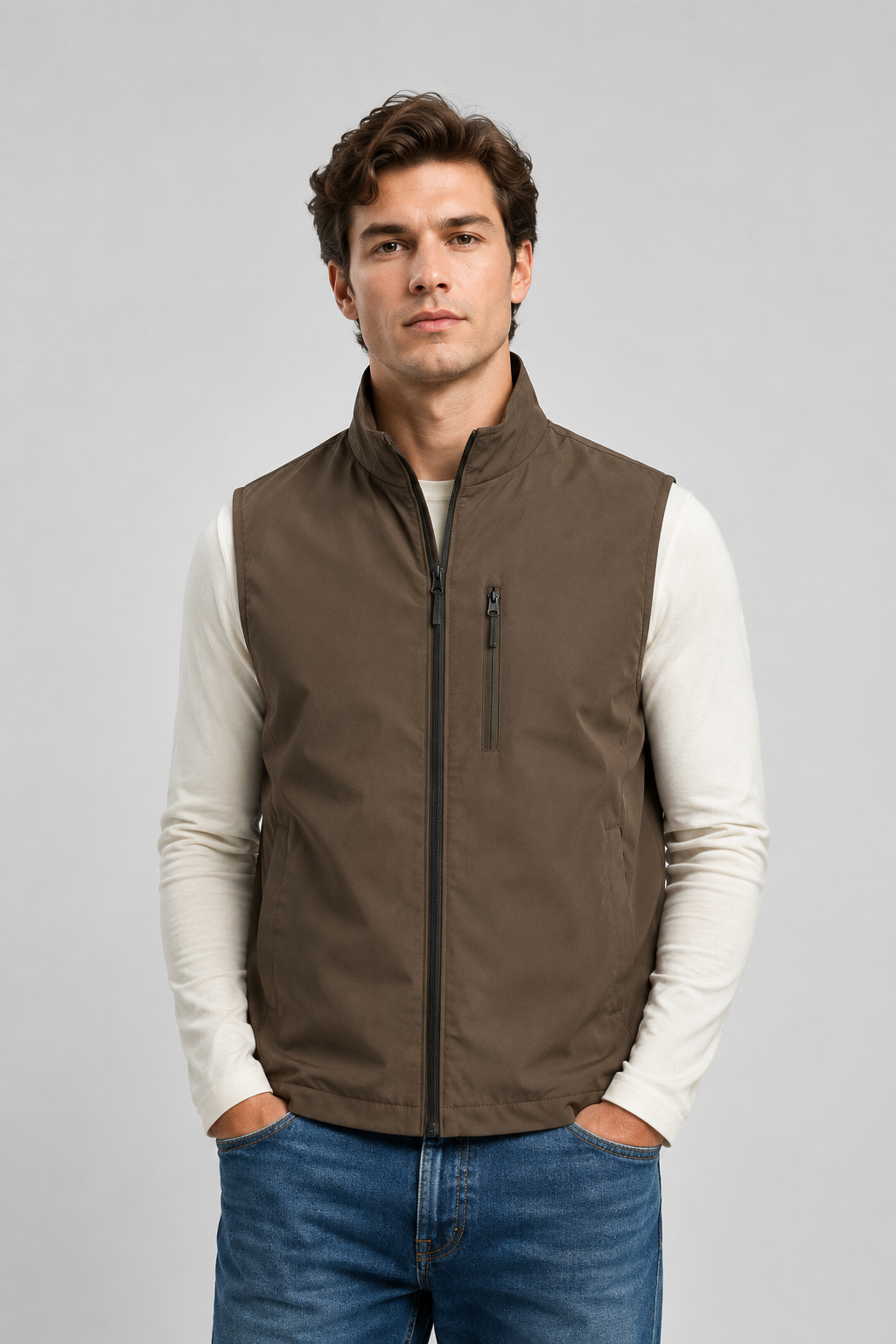 Men's Softshell Gilet Vest | Lightweight | Windproof | Zip Front | Outdoor Layer | Steven & Levon