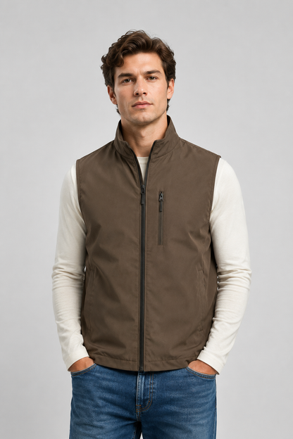 Men's Softshell Gilet Vest | Lightweight | Windproof | Zip Front | Outdoor Layer | Steven & Levon