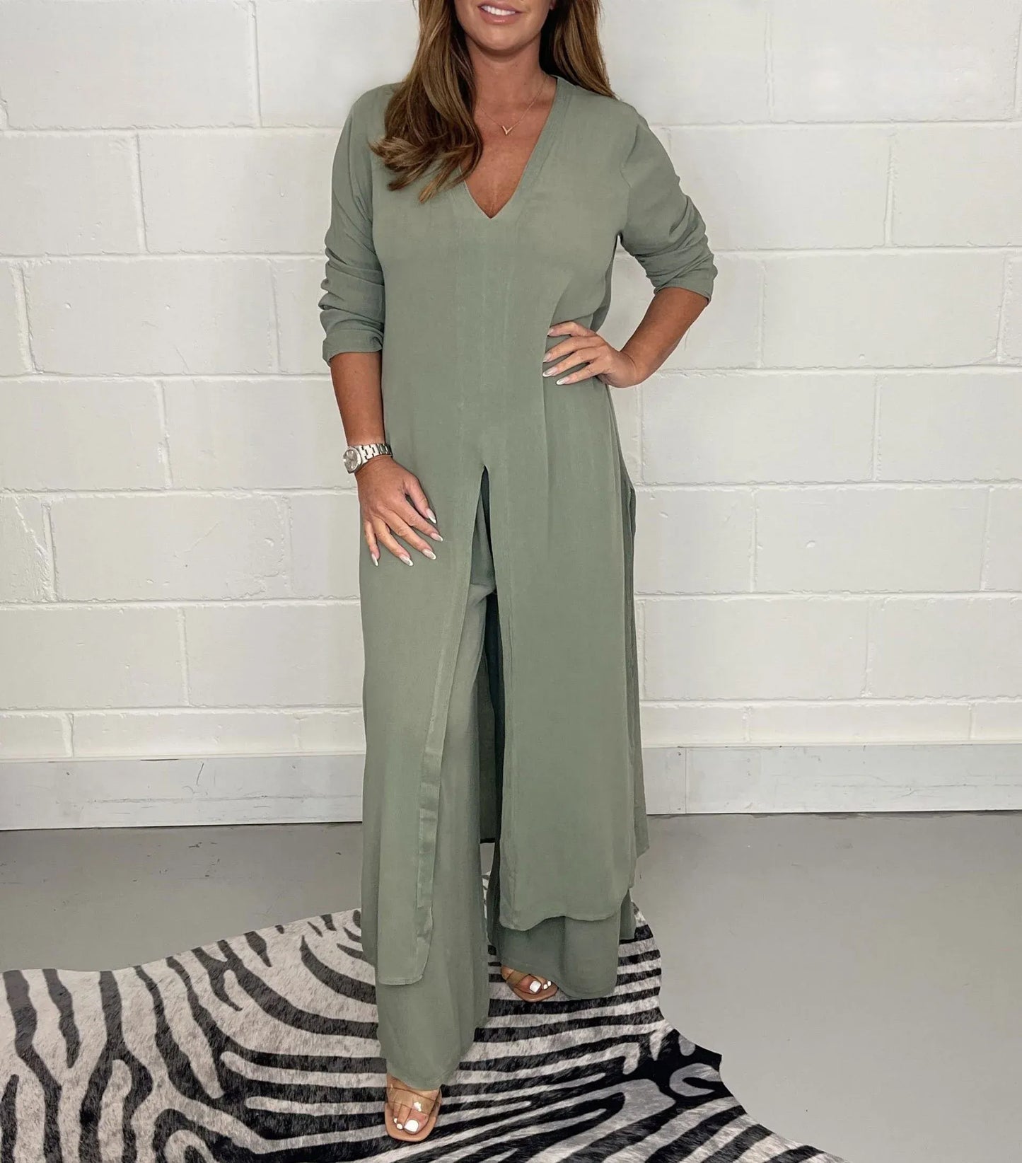 Cosima Women's Wide Leg Co-ord Set | Lightweight Two Piece Summer Outfit | Steven & Levon