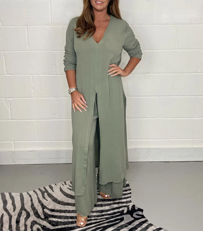 Cosima Women's Wide Leg Co-ord Set | Lightweight Two Piece Summer Outfit | Steven & Levon