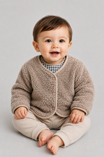 Kids Reversible Fleece Jacket | Boys & Girls | Plaid Lining | Winter Coat | Warm Outerwear | Steven & Levon