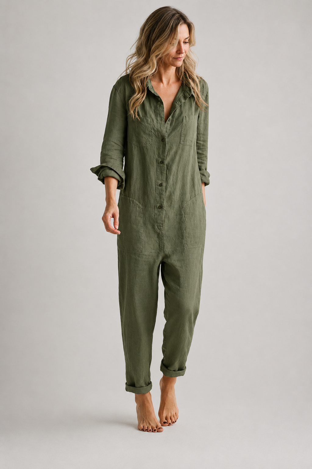 Women's Jumpsuit | Long Sleeve Casual Jumpsuit | Relaxed Fit | Steven & Levon