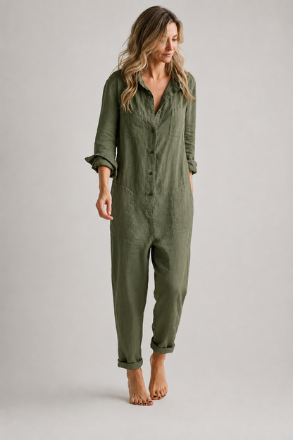 Women's Jumpsuit | Long Sleeve Casual Jumpsuit | Relaxed Fit | Steven & Levon