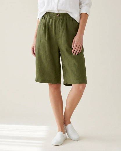 Wina Capri Pants for Women | Polyester Fiber | Loose Fit | Elastic Waist | Steven & Levon