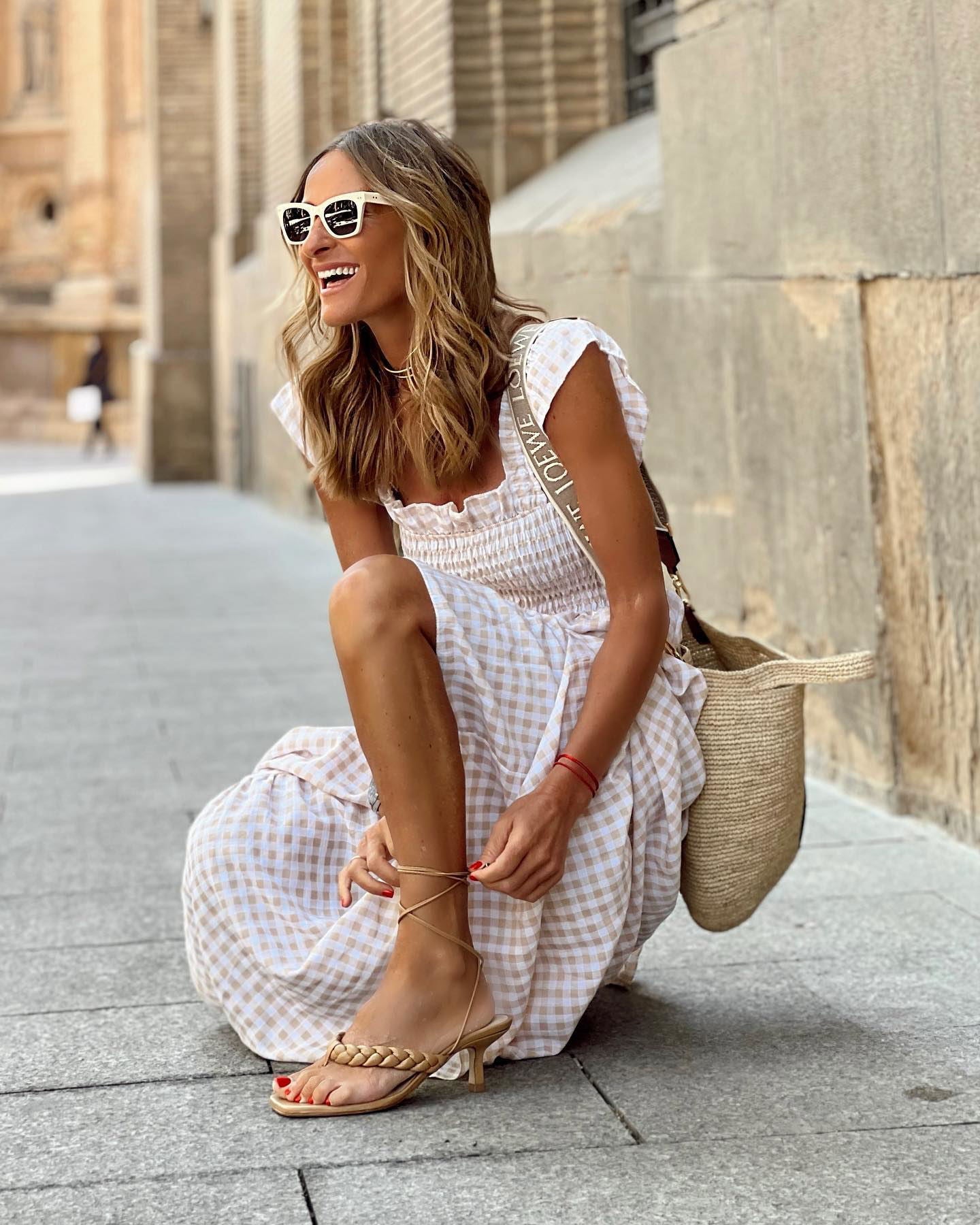 Elegant Summer Maxi Dress | Women's Smocked Gingham