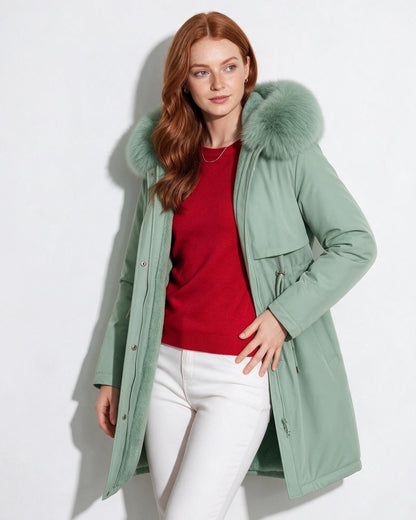 Faux Fur Parka | Women | Plush Winter Coat | Warm Casual Jacket | Steven & Levon