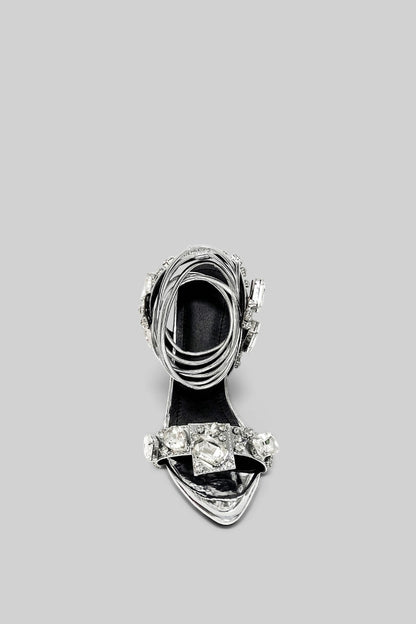 Rhinestone High Heels | Women | Silver | Crystal Embellished | Steven & Levon