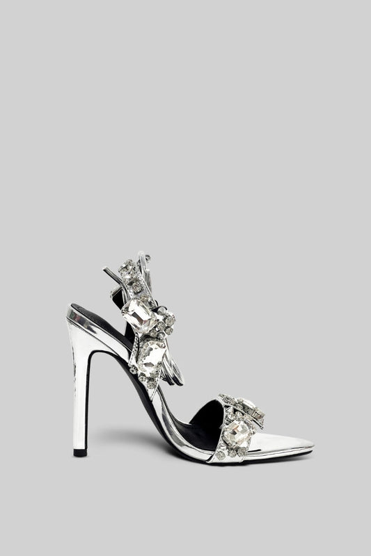 Rhinestone High Heels | Women | Silver | Crystal Embellished | Steven & Levon