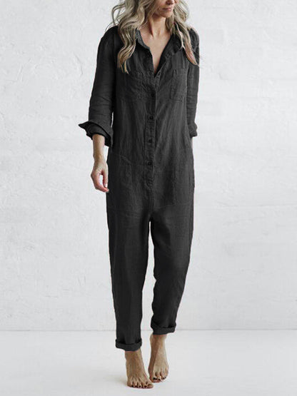 Women's Jumpsuit | Long Sleeve Casual Jumpsuit | Relaxed Fit | Steven & Levon