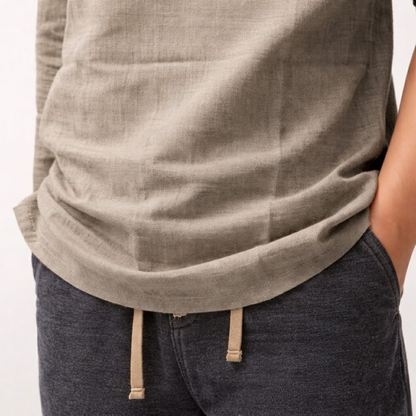Brezalo - Loose-Fit Long Sleeve Casual Shirt  Relaxed Weekend Wear