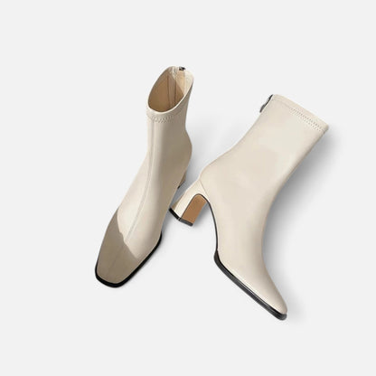 Ankle Boots Winter Women’s | Square Toe Block Heel Warm Lined