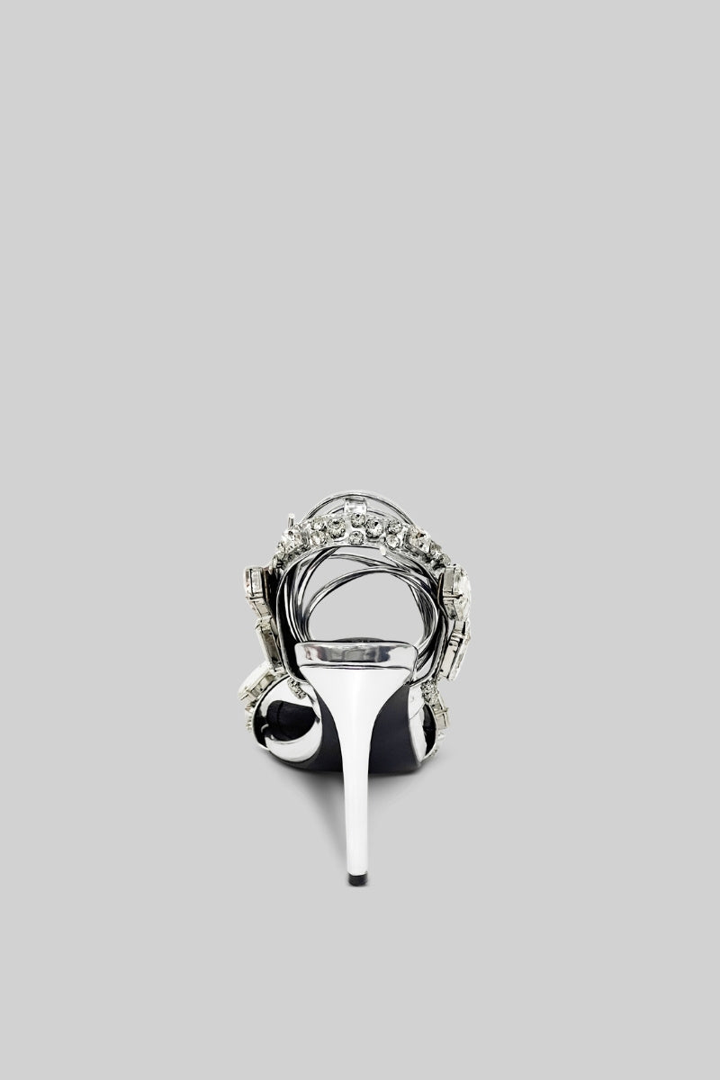 Rhinestone High Heels | Women | Silver | Crystal Embellished | Steven & Levon