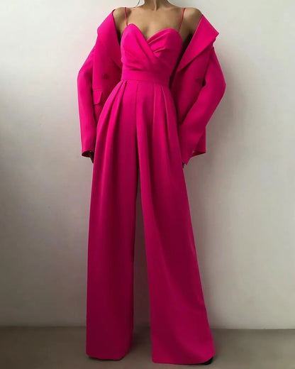Sleeveless Wide Leg Jumpsuit | Women | High Waist | Elegant Fit | Casual & Formal Wear | Steven & Levon