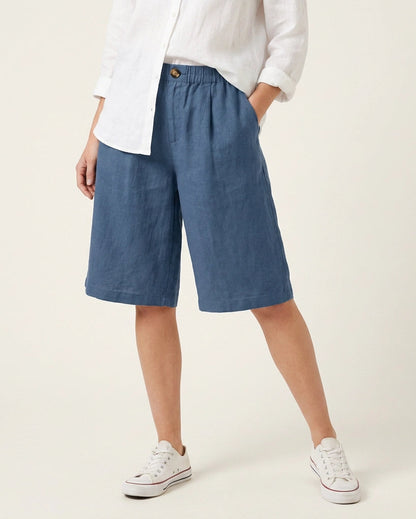 Wina Capri Pants for Women | Polyester Fiber | Loose Fit | Elastic Waist | Steven & Levon