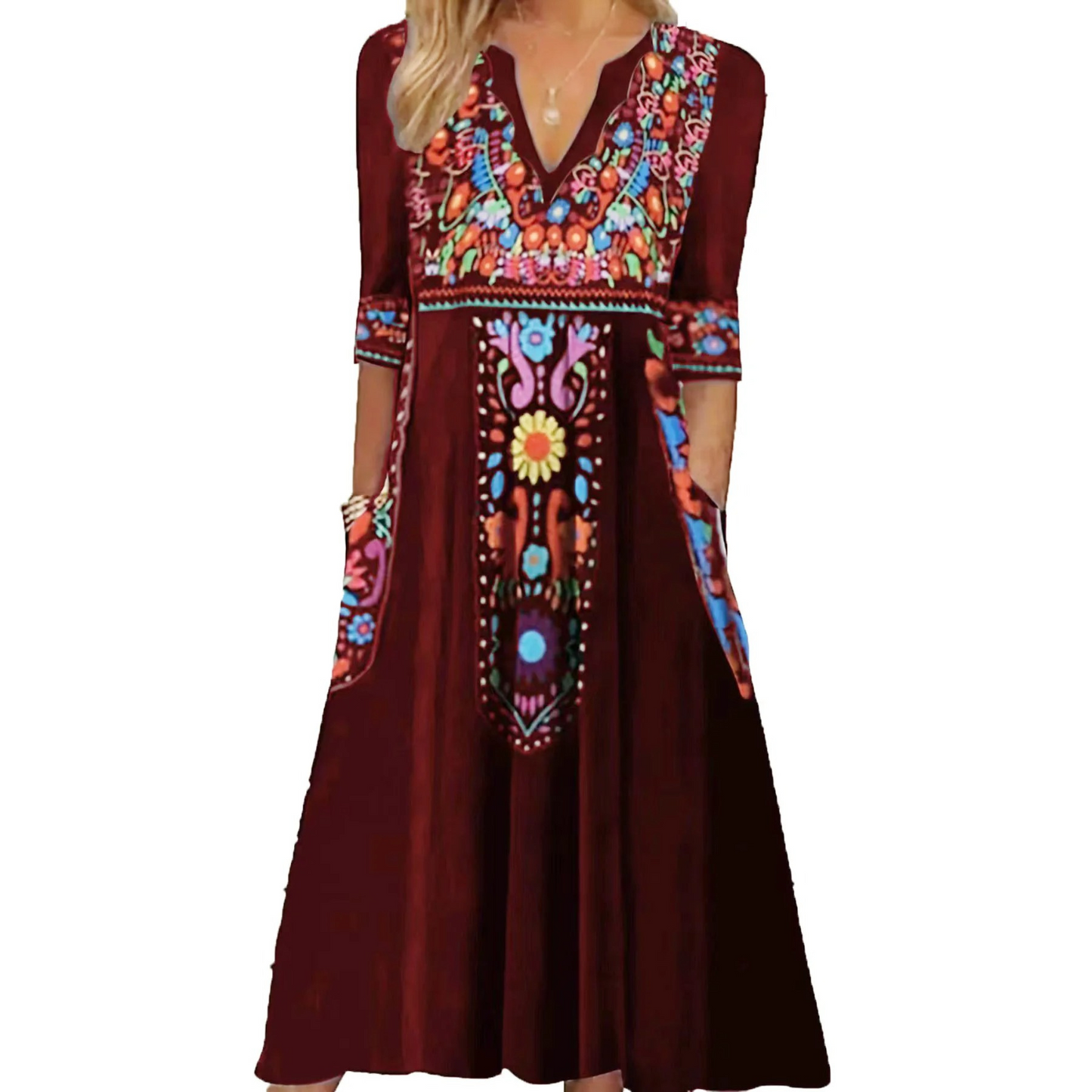 Bohemian Maxi Summer Dress | Women | Flowy Relaxed Fit | Holiday Beach Dress | Steven & Levon