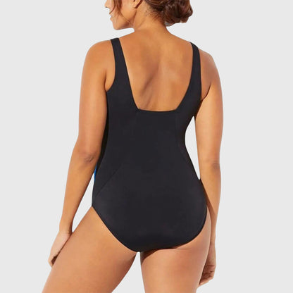Shaping One Piece Swimsuit | Women | Soft Stretch Swim Fabric | Abstract Print Tummy Control Fit | Steven & Levon