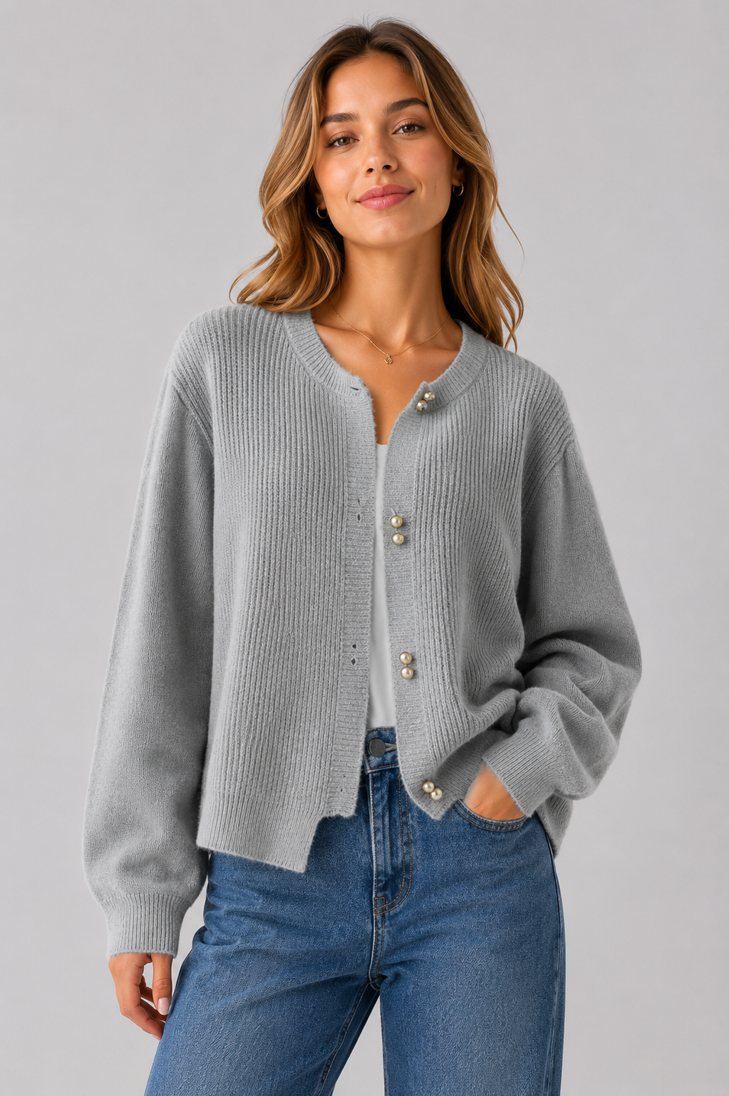 Everyday Knit Cardigan | Women | Button Front | Soft Knit | Comfortable Casual Layering | Steven & Levon