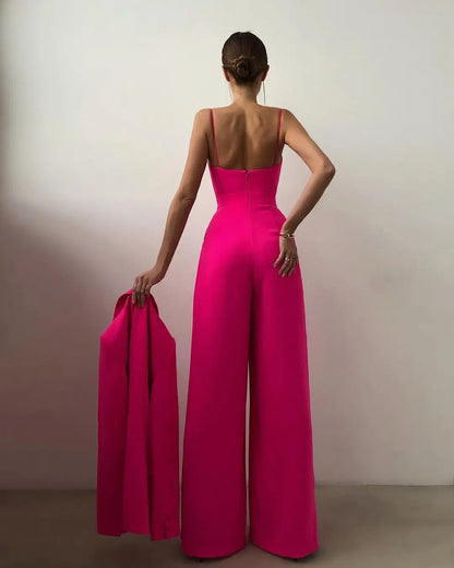 Sleeveless Wide Leg Jumpsuit | Women | High Waist | Elegant Fit | Casual & Formal Wear | Steven & Levon
