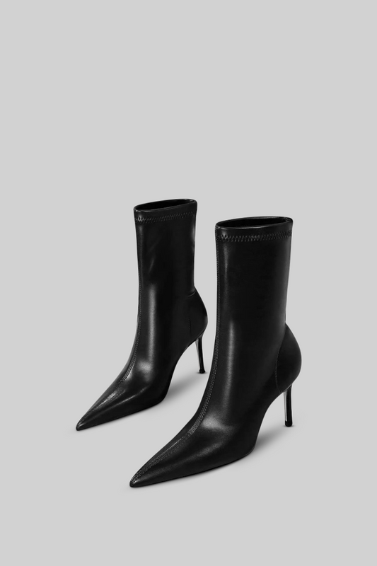 Stiletto Ankle Boots | Women | Black | Pointed Toe | Steven & Levon