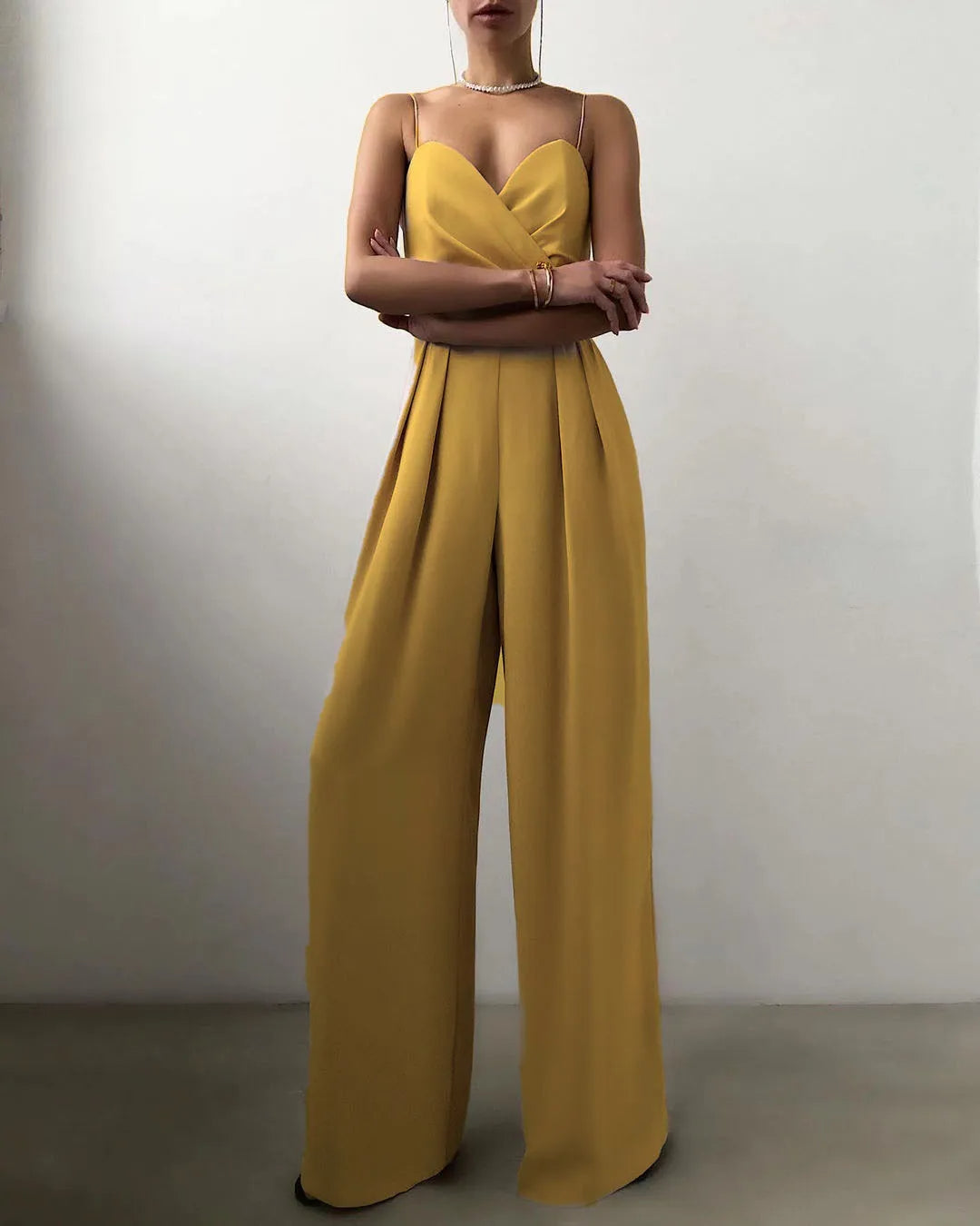 Sleeveless Wide Leg Jumpsuit | Women | High Waist | Elegant Fit | Casual & Formal Wear | Steven & Levon