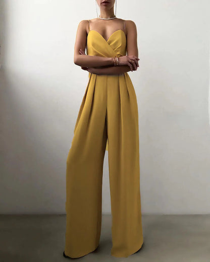 Sleeveless Wide Leg Jumpsuit | Women | High Waist | Elegant Fit | Casual & Formal Wear | Steven & Levon