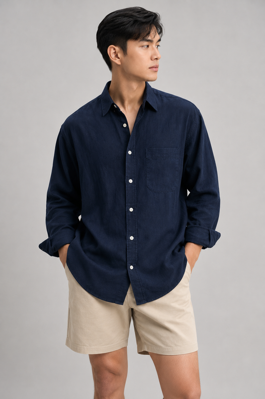 Men's Linen Dress Shirt | Men | Linen Blend | Breathable Lightweight Smart Casual Button-Up | Steven & Levon