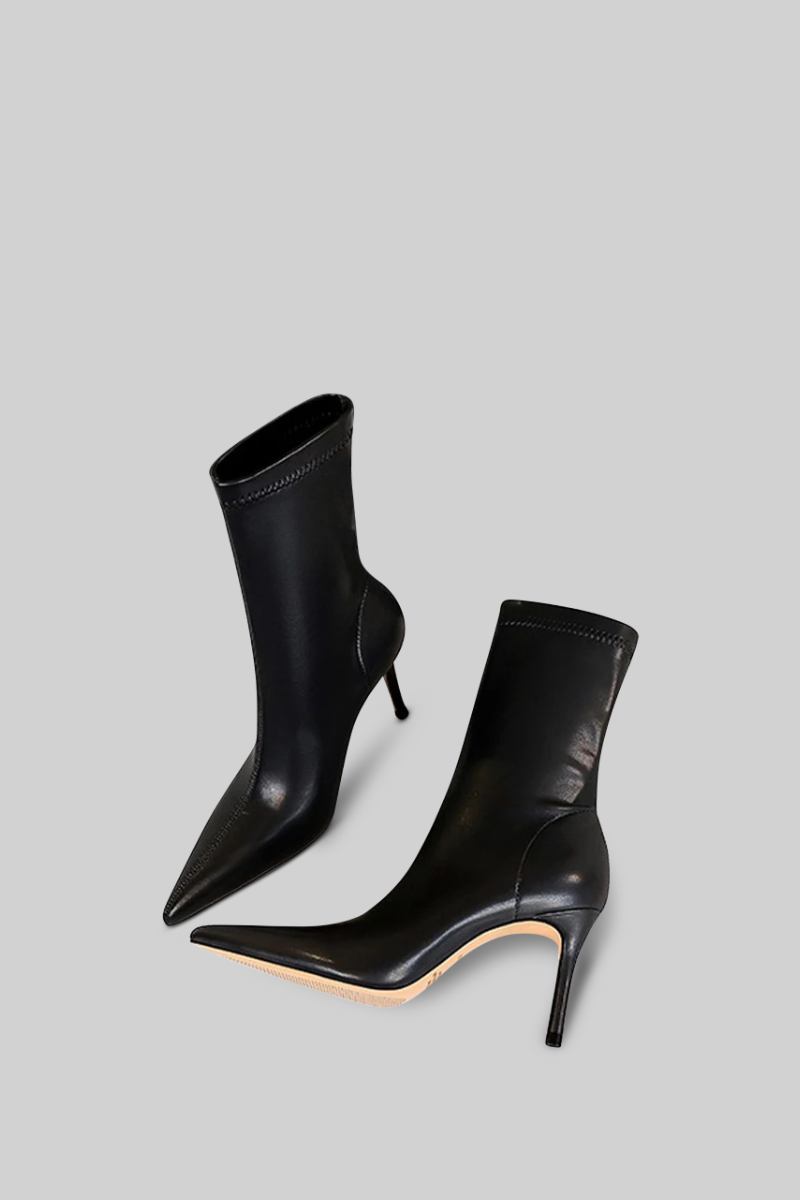 Stiletto Ankle Boots | Women | Black | Pointed Toe | Steven & Levon