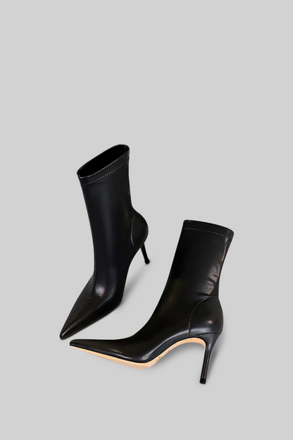 Stiletto Ankle Boots | Women | Black | Pointed Toe | Steven & Levon
